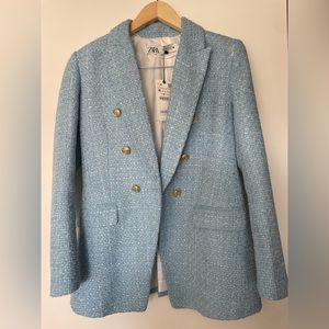 Zara baby blue blazer, size M